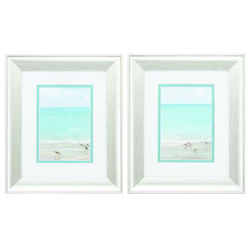 11" X 13" Brushed Silver Frame Sunday At The Shore (Set of 2)
