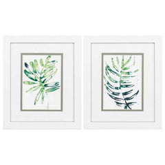 9" X 11" Matte White Frame Emerald Tropics (Set of 2)