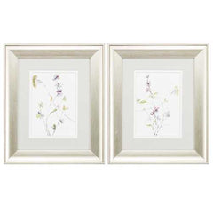 11" X 13" Brushed Silver Frame Branches & Blossoms (Set of 2)