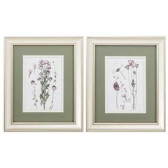 10" X 12" Champagne Gold Color Frame  Pressed Blooms (Set of 2)