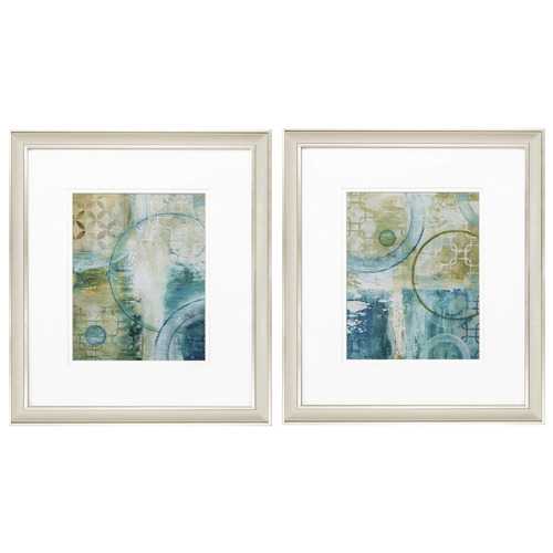 15" X 17" Champagne Gold Color Frame  Geometric Rush (Set of 2)