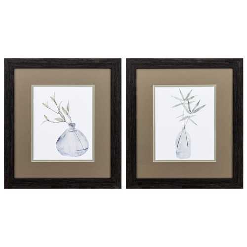 15" X 17" Distressed Black Frame Misty (Set of 2)