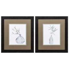 15" X 17" Distressed Black Frame Misty (Set of 2)