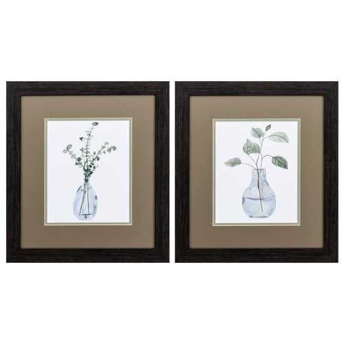 15" X 17" Distressed Black Frame Misty (Set of 2)