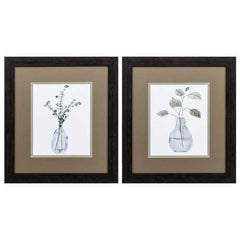 15" X 17" Distressed Black Frame Misty (Set of 2)