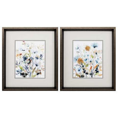 15" X 17" Brushed Silver Frame Holland Spring Mix (Set of 2)