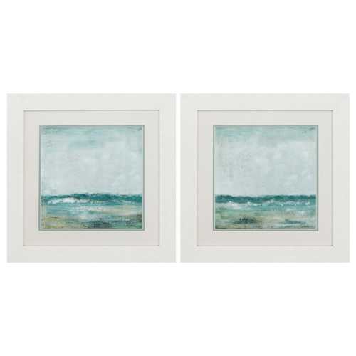 19" X 19" White Frame Cape Cod (Set of 2)
