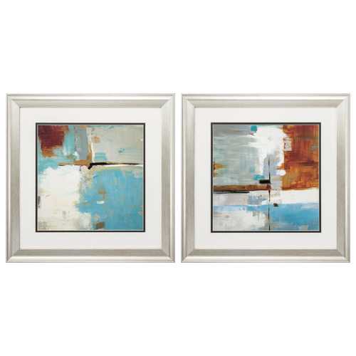 19" X 19" Brushed Silver Frame Quad Fusion (Set of 2)