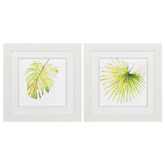 19" X 19" White Frame Balaze Palma (Set of 2)