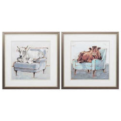 17" X 17" Metallic Bronze Frame Mooving In Set of 2