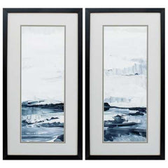 13" X 25" Silver Frame Freedom Of The Sea (Set of 2)