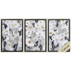 15" X 22" Silver Frame Velvety Florals (Set of 3)