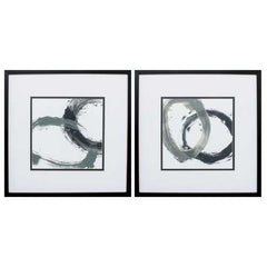 21" X 21" Silver Frame Circular Reaction (Set of 2)