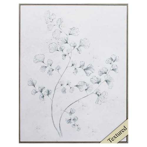 22" X 28" Woodtoned Frame Botanical Sketches II