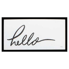 25" X 13" Silver Frame Hello
