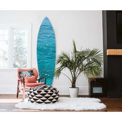 18" x 1" x 76" Wood, Blue, Ocean Surfboard Wall Art
