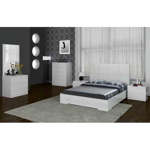 57" X 79" X 48" White Stainless Steel King Bed