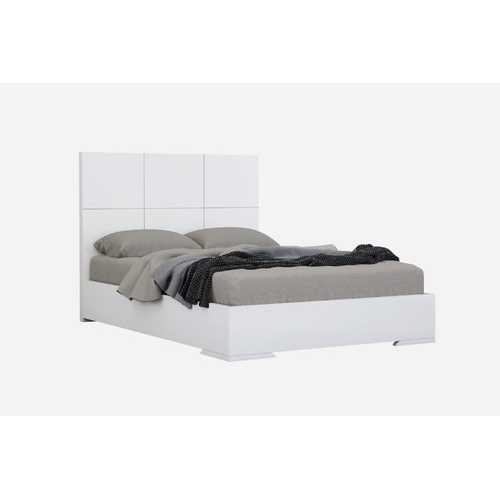 57" X 79" X 48" White Stainless Steel King Bed