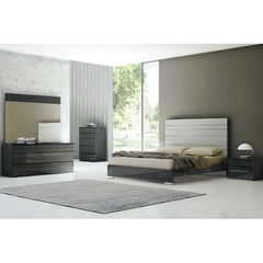 76" X 80" X 54" Grey Stainless Steel King Bed