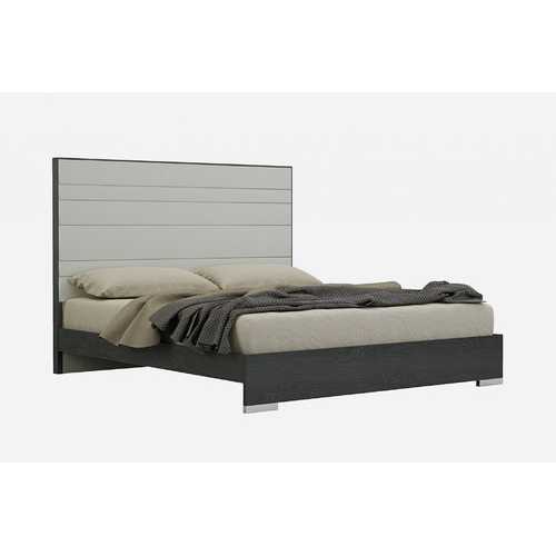 76" X 80" X 54" Grey Stainless Steel King Bed