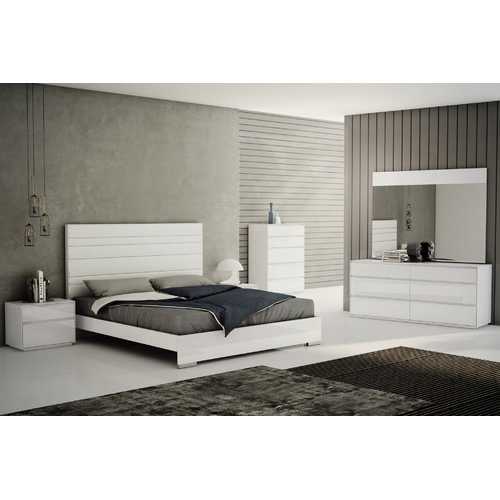 76" X 80" X 54" White Stainless Steel King Bed
