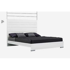 76" X 80" X 54" White Stainless Steel King Bed