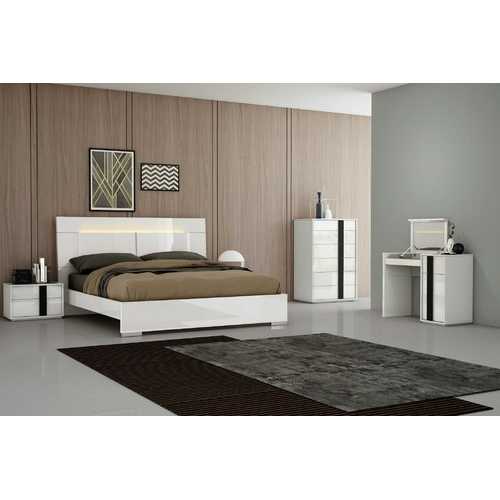 76" X 80" X 46" White Stainless Steel King Bed