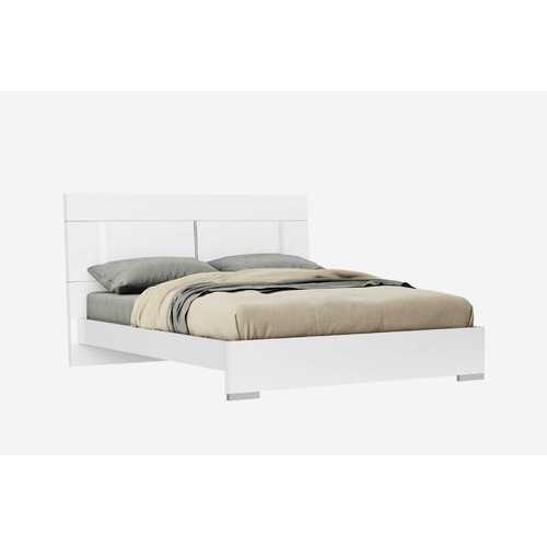 76" X 80" X 46" White Stainless Steel King Bed