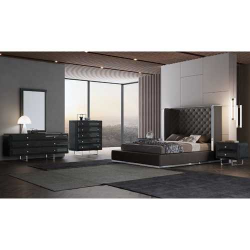 75" X 91" X 60" Dark Grey Queen Bed