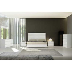 60" X 80" X 54" White Stainless Steel Queen Bed
