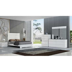 60" X 80" X 54" White Stainless Steel Queen Bed