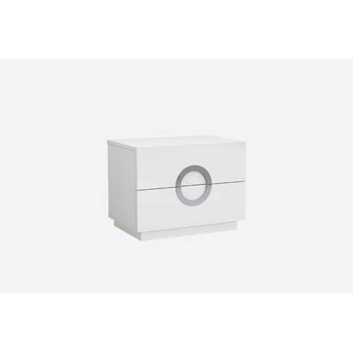 24" High Gloss white Two Drawer Nightstand