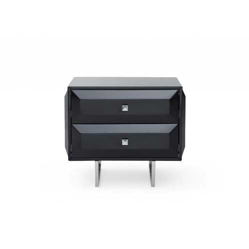 27" X 20" X 23" Black Chrome Nightstand