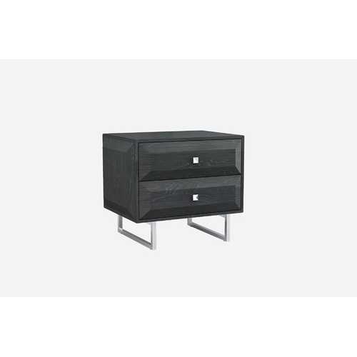27" X 20" X 23" Gray Chrome Nightstand