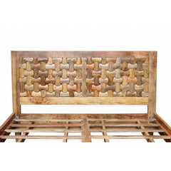 62" X 82" X 42" Honey Wood Queen Size Bed