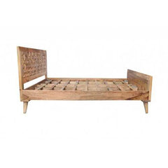 62" X 82" X 42" Honey Wood Queen Size Bed