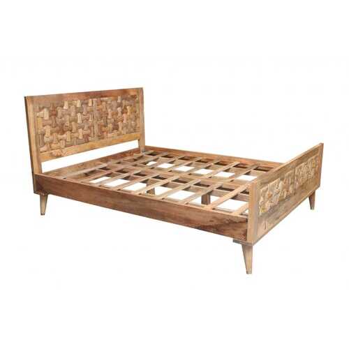 62" X 82" X 42" Honey Wood Queen Size Bed