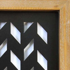S/3 Modern Wood & Black Metal Wall Decor