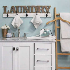 Distressed Wood "Laundry" Wall Hooks