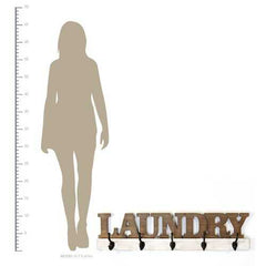 Distressed Wood "Laundry" Wall Hooks