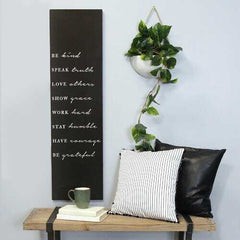 Matte Black "Be Kind" Wall Decor