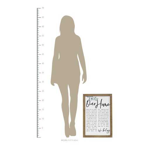 "Our Home" Metal & Wood Framed Wall Art