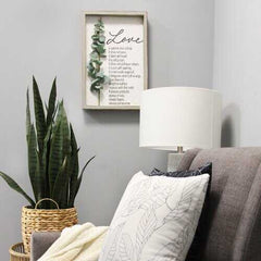 Love is Patient Metal & Wood Framed Wall Art