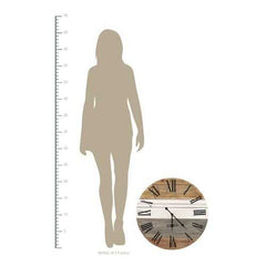 21" Round Distressed Wood-Grain Whitewash / Wall Clock