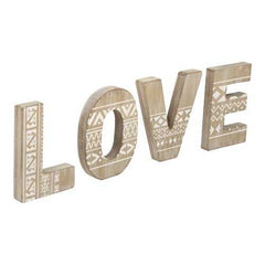 Tribal Design Love 3D Wood Wall or Table Decor