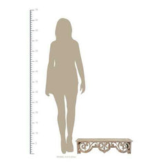 Distressed Vintage Wood Scroll Wall Shelf