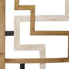 Modern Maze Natural White and Black Wood Panel Wall Art