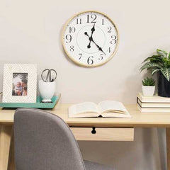 14" Maple Finish Wood Frame Wall Clock