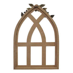 Distressed White Arch w/ Metal Flowers Wall Decor
