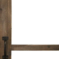 Walnut Wood Windowpane Wall Decor with Metal Hinges